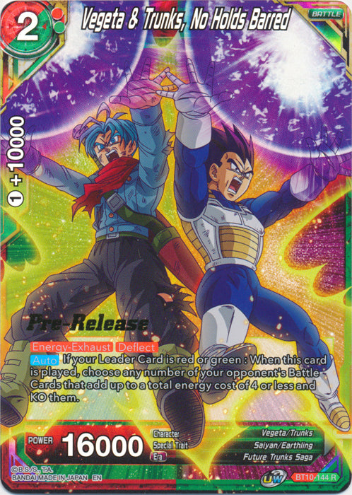Vegeta & Trunks, No Holds Barred (BT10-144) [Rise of the Unison Warrior Prerelease Promos] | Sanctuary Gaming