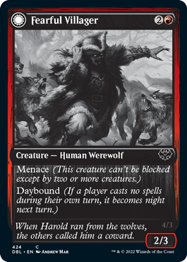 Fearful Villager // Fearsome Werewolf [Innistrad: Double Feature] | Sanctuary Gaming