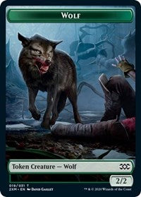 Wolf // Golem Double-sided Token [Double Masters Tokens] | Sanctuary Gaming