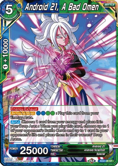 Android 21, A Bad Omen (Reprint) (XD2-08) [Battle Evolution Booster] | Sanctuary Gaming