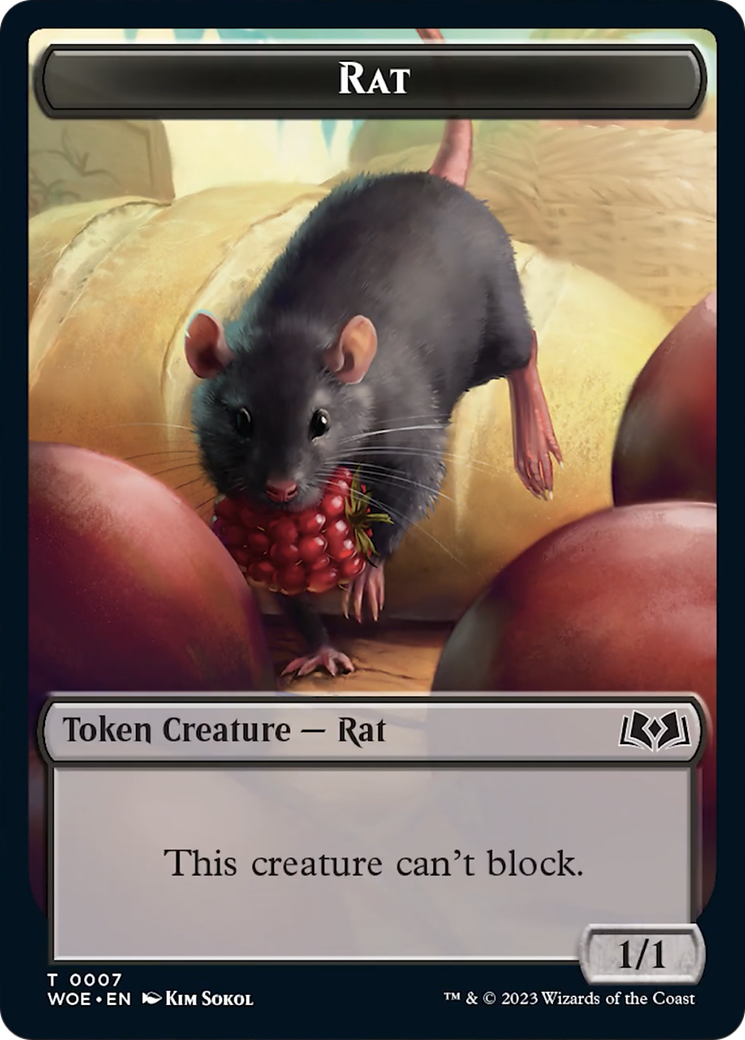 Rat // Food (0011) Double-Sided Token [Wilds of Eldraine Tokens] | Sanctuary Gaming