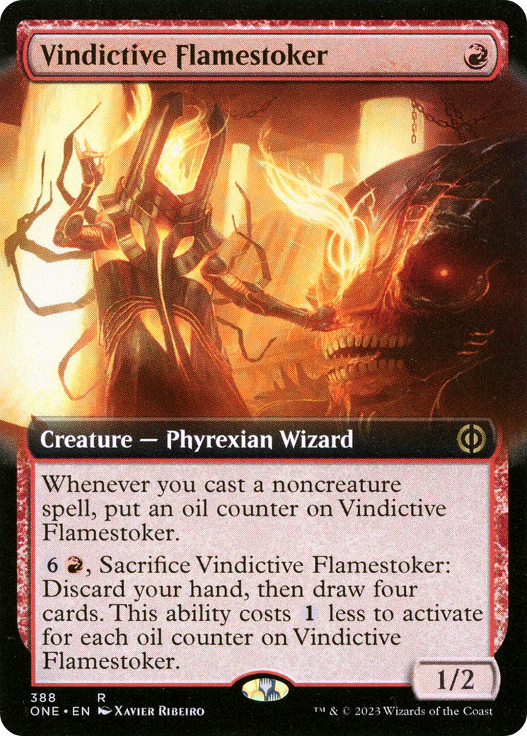 Vindictive Flamestoker (Extended Art) [Phyrexia: All Will Be One] | Sanctuary Gaming