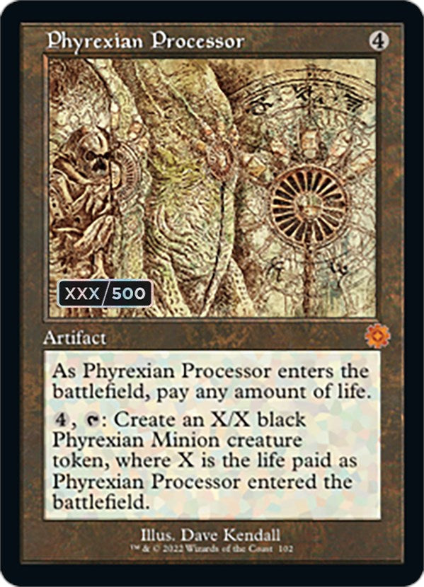 Phyrexian Processor (Retro Schematic) (Serial Numbered) [The Brothers' War Retro Artifacts] | Sanctuary Gaming