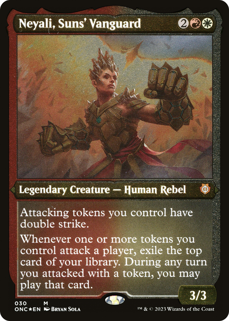 Neyali, Suns' Vanguard (Foil Etched) (Display Commander) [Phyrexia: All Will Be One Commander] | Sanctuary Gaming