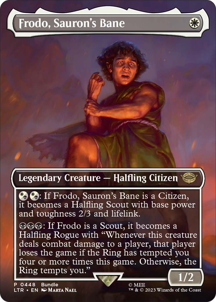 Frodo, Sauron's Bane (Borderless Alternate Art) [The Lord of the Rings: Tales of Middle-Earth] | Sanctuary Gaming