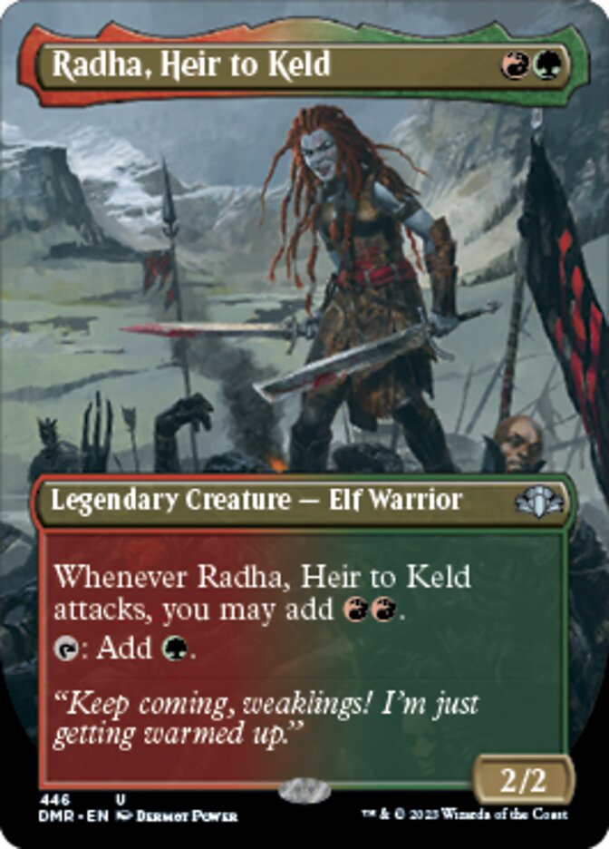 Radha, Heir to Keld (Borderless Alternate Art) [Dominaria Remastered] | Sanctuary Gaming