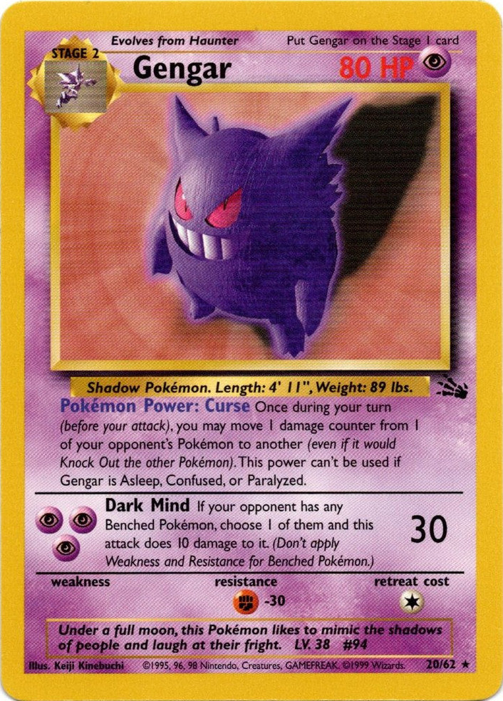 Gengar (20/62) [Fossil Unlimited] | Sanctuary Gaming