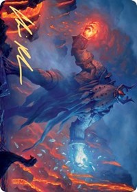 Aegar, the Freezing Flame (Gold-Stamped Signature) [Kaldheim: Art Series] | Sanctuary Gaming