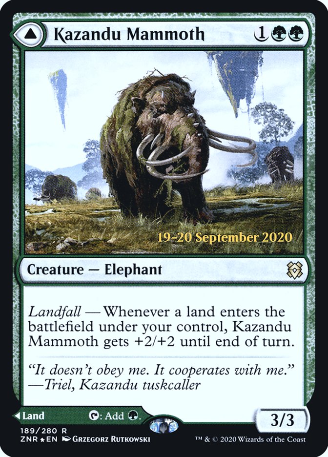 Kazandu Mammoth // Kazandu Valley  [Zendikar Rising Prerelease Promos] | Sanctuary Gaming