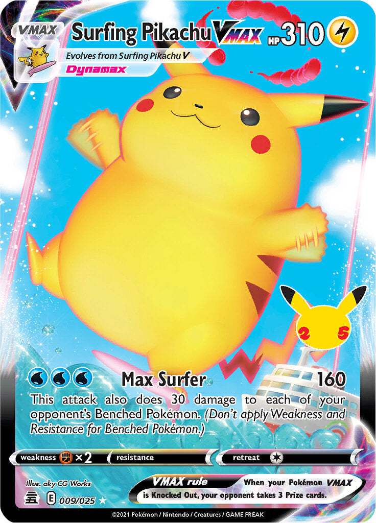 Surfing Pikachu VMAX (009/025) [Celebrations: 25th Anniversary] | Sanctuary Gaming