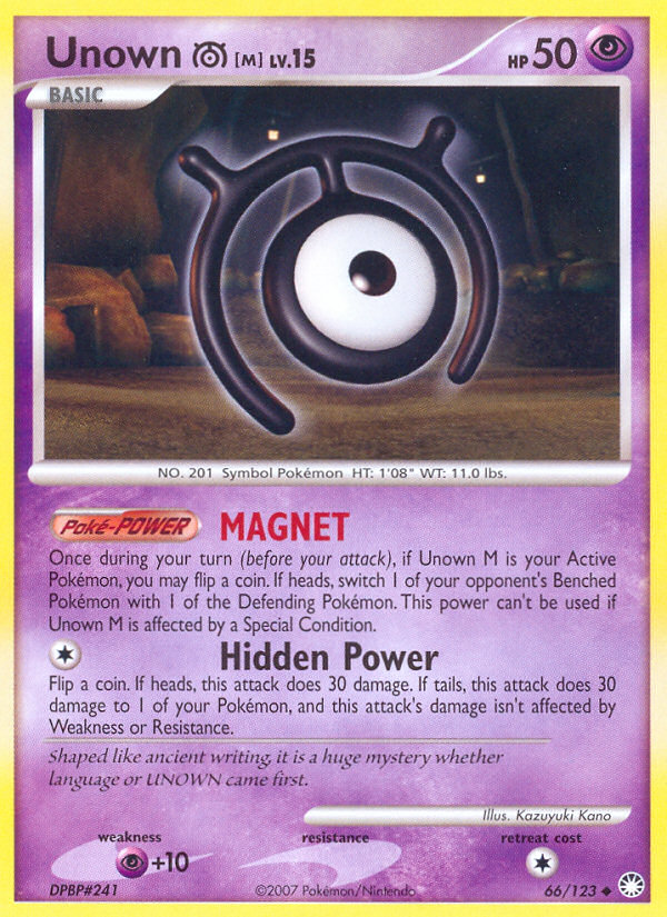 Unown M (66/123) [Diamond & Pearl: Mysterious Treasures] | Sanctuary Gaming