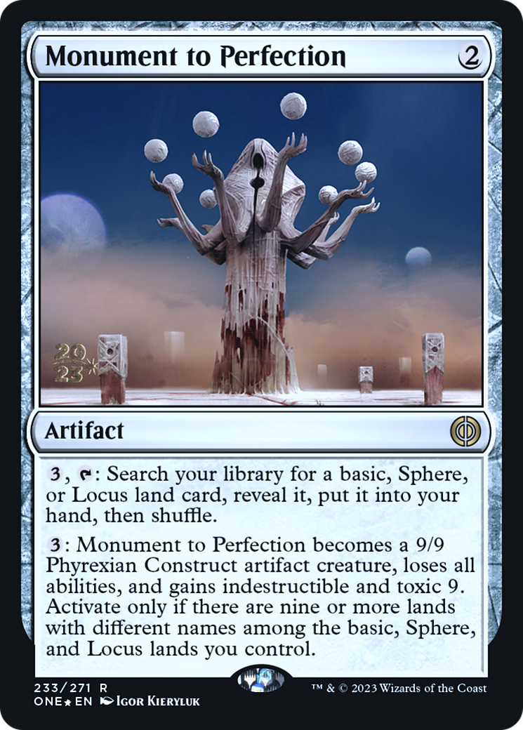 Monument to Perfection [Phyrexia: All Will Be One Prerelease Promos] | Sanctuary Gaming