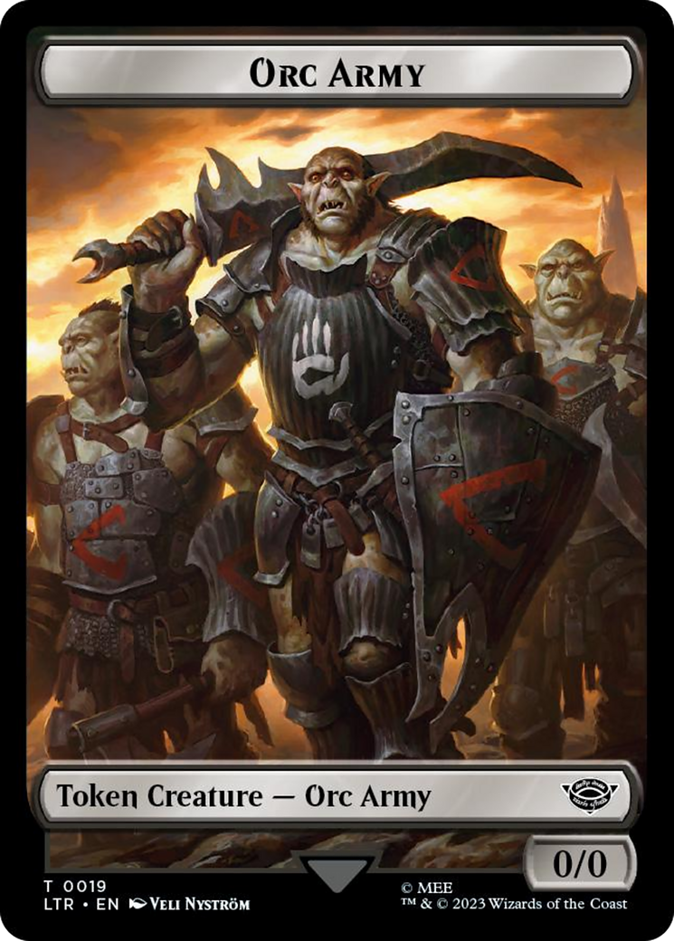 Orc Army (0019) // Food (0022) Double-Sided Token (Surge Foil) [The Lord of the Rings: Tales of Middle-Earth Tokens] | Sanctuary Gaming