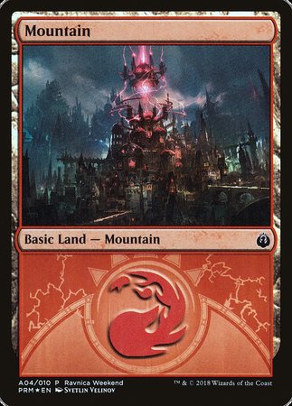 Mountain - Izzet (A04) [GRN Ravnica Weekend] | Sanctuary Gaming