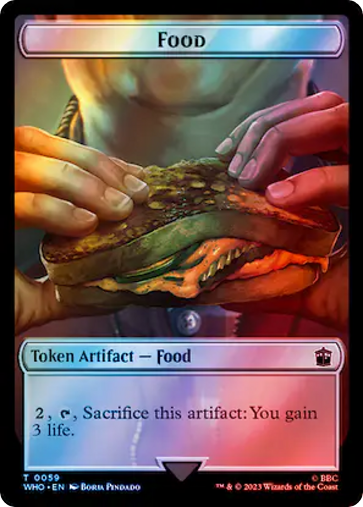 Alien Rhino // Food (0059) Double-Sided Token (Surge Foil) [Doctor Who Tokens] | Sanctuary Gaming