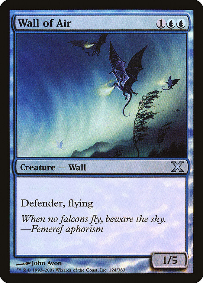 Wall of Air (Premium Foil) [Tenth Edition] | Sanctuary Gaming
