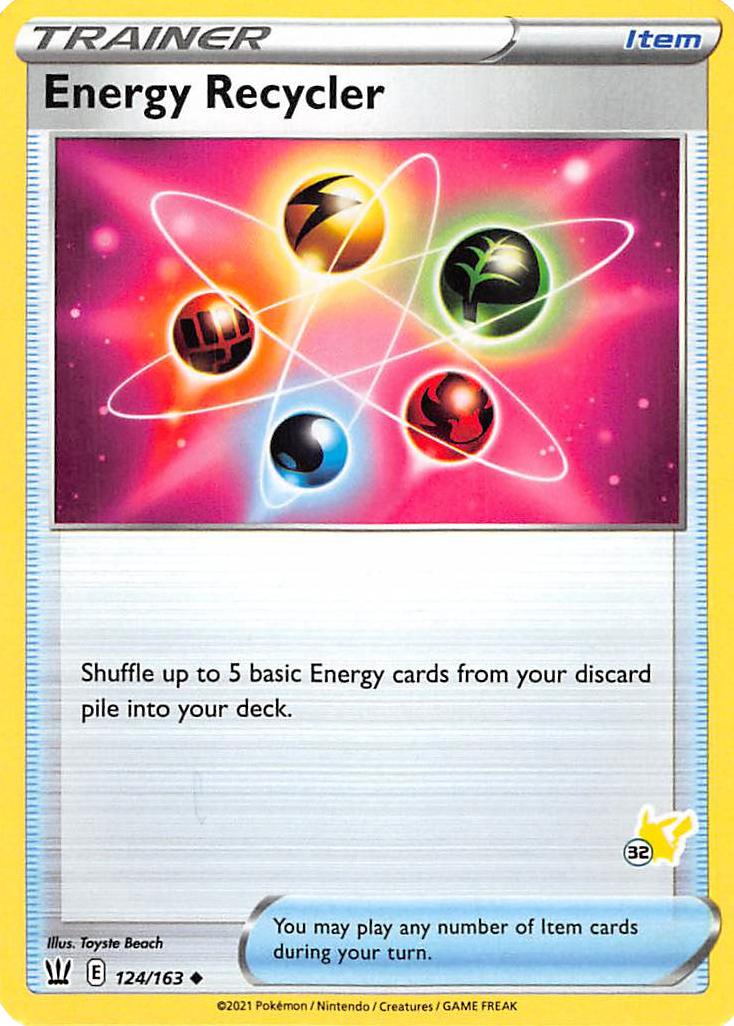 Energy Recycler (124/163) (Pikachu Stamp #32) [Battle Academy 2022] | Sanctuary Gaming