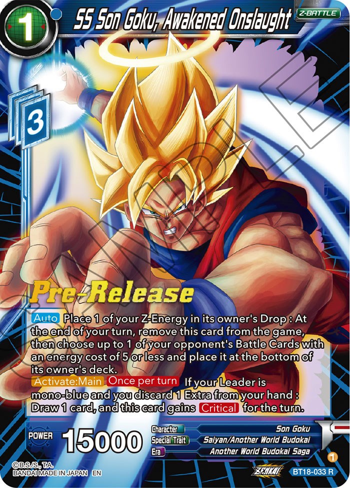 SS Son Goku, Awakened Onslaught (BT18-033) [Dawn of the Z-Legends Prerelease Promos] | Sanctuary Gaming