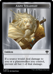 Ajani Steadfast Emblem // Wizard Double-Sided Token [Commander Masters Tokens] | Sanctuary Gaming