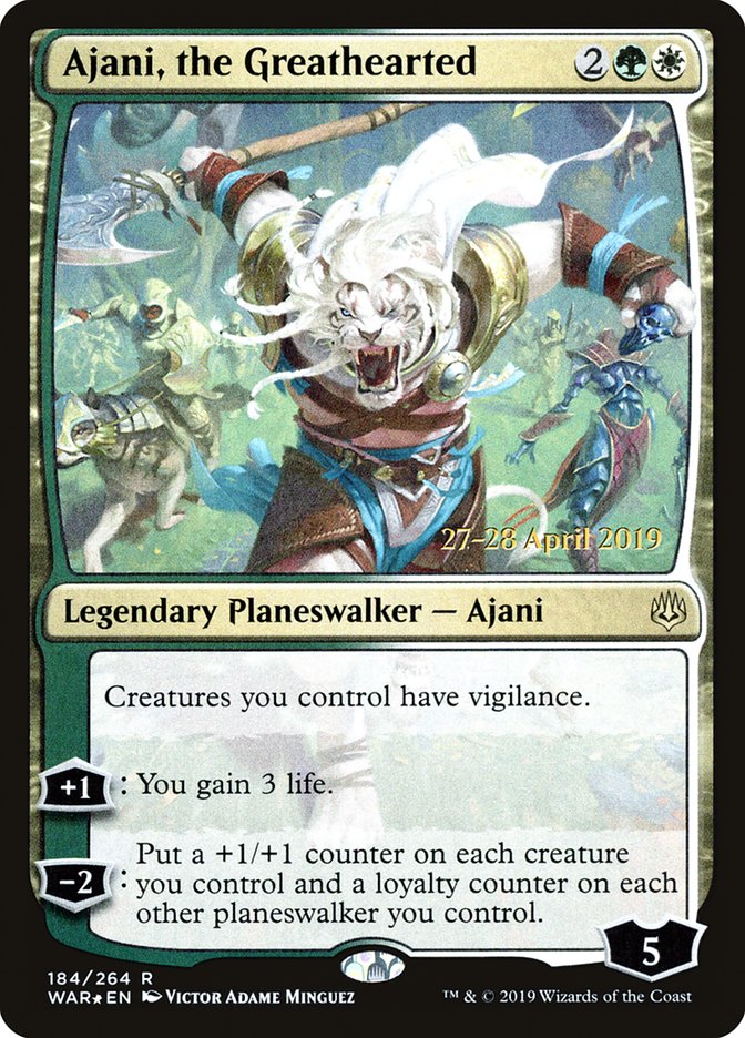 Ajani, the Greathearted  [War of the Spark Prerelease Promos] | Sanctuary Gaming