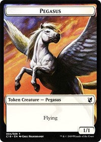 Pegasus // Human Double-sided Token [Commander 2019 Tokens] | Sanctuary Gaming