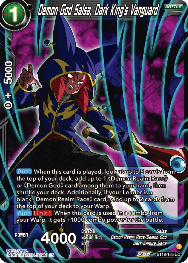 Demon God Salsa, Dark King's Vanguard (BT18-135) [Dawn of the Z-Legends] | Sanctuary Gaming