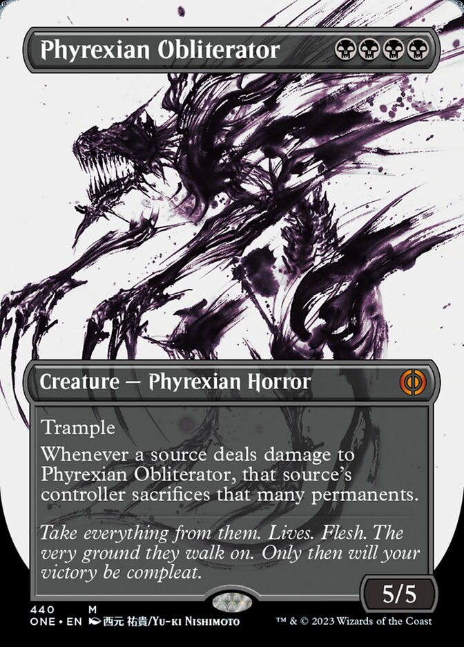 Phyrexian Obliterator (Borderless Ichor Step-and-Compleat Foil) [Phyrexia: All Will Be One] | Sanctuary Gaming