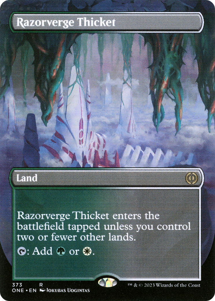 Razorverge Thicket (Borderless Alternate Art) [Phyrexia: All Will Be One] | Sanctuary Gaming