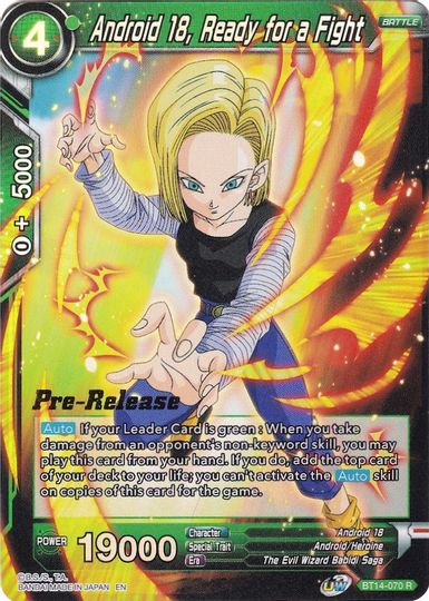 Android 18, Ready for a Fight (BT14-070) [Cross Spirits Prerelease Promos] | Sanctuary Gaming