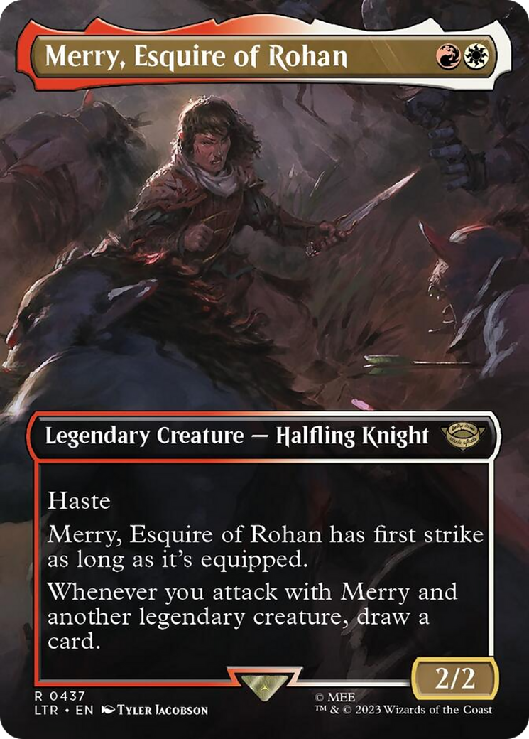 Merry, Esquire of Rohan (Borderless Alternate Art) [The Lord of the Rings: Tales of Middle-Earth] | Sanctuary Gaming