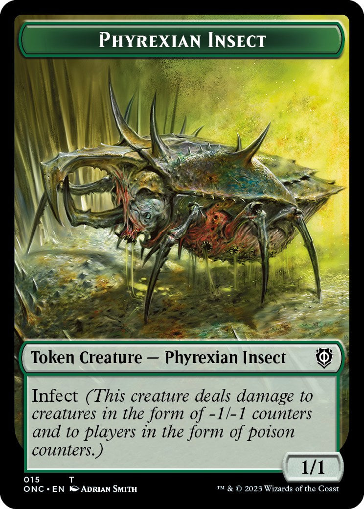 Phyrexian Wurm // Phyrexian Insect Double-Sided Token [Phyrexia: All Will Be One Commander Tokens] | Sanctuary Gaming