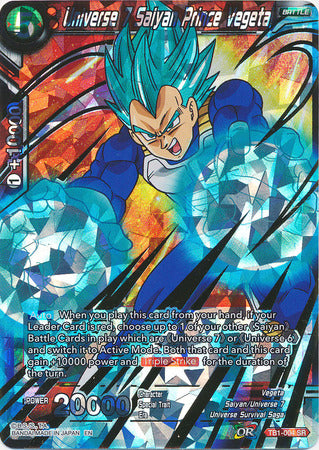 Universe 7 Saiyan Prince Vegeta (Shatterfoil) (TB1-004) [Dragon Brawl] | Sanctuary Gaming