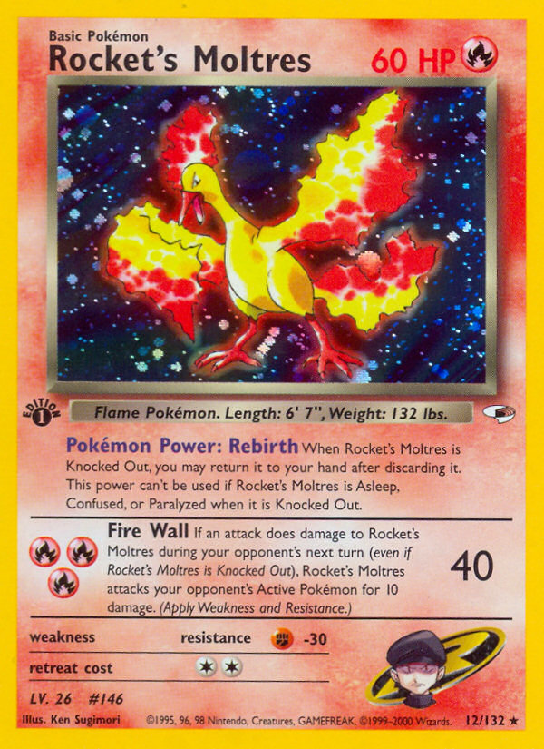 Rocket's Moltres (12/132) [Gym Heroes 1st Edition] | Sanctuary Gaming