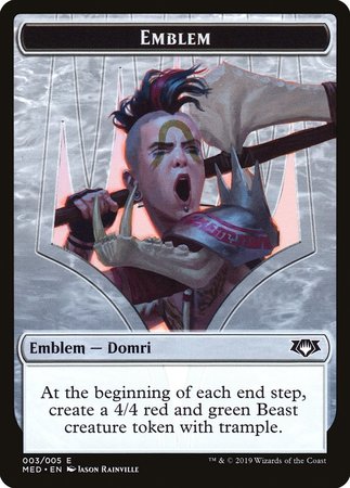 Emblem - Domri, Chaos Bringer [Mythic Edition Tokens] | Sanctuary Gaming