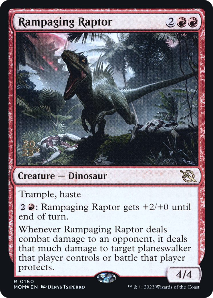 Rampaging Raptor [March of the Machine Prerelease Promos] | Sanctuary Gaming