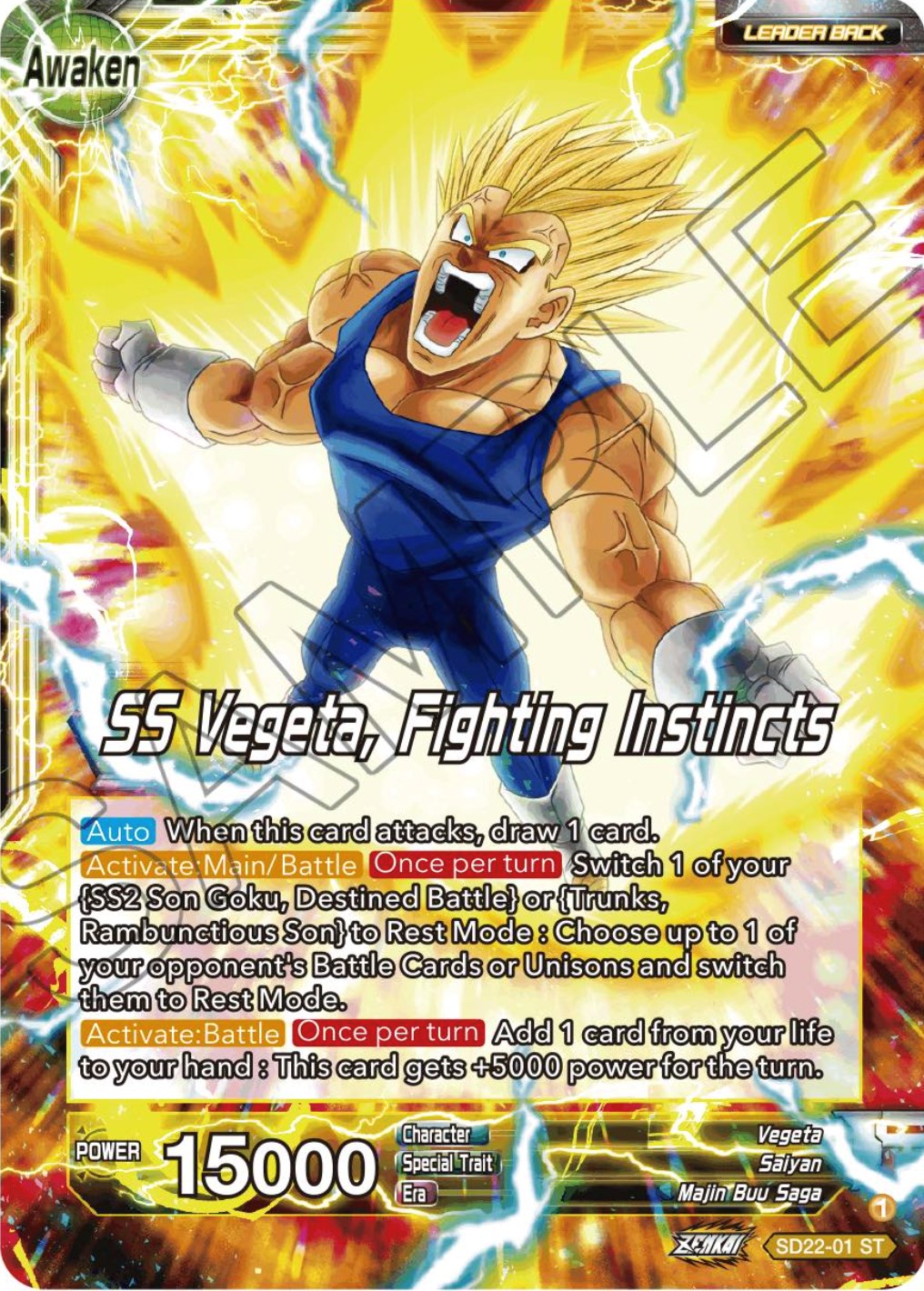 Vegeta // SS Vegeta, Fighting Instincts (Starter Deck Exclusive) (SD22-01) [Power Absorbed] | Sanctuary Gaming