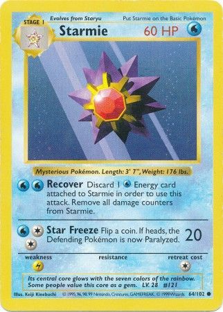 Starmie (64/102) [Base Set Shadowless Unlimited] | Sanctuary Gaming