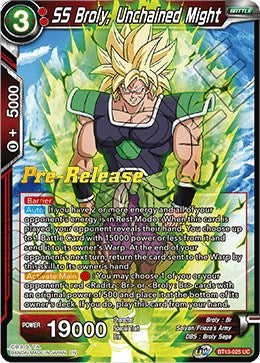 SS Broly, Unchained Might (BT13-025) [Supreme Rivalry Prerelease Promos] | Sanctuary Gaming