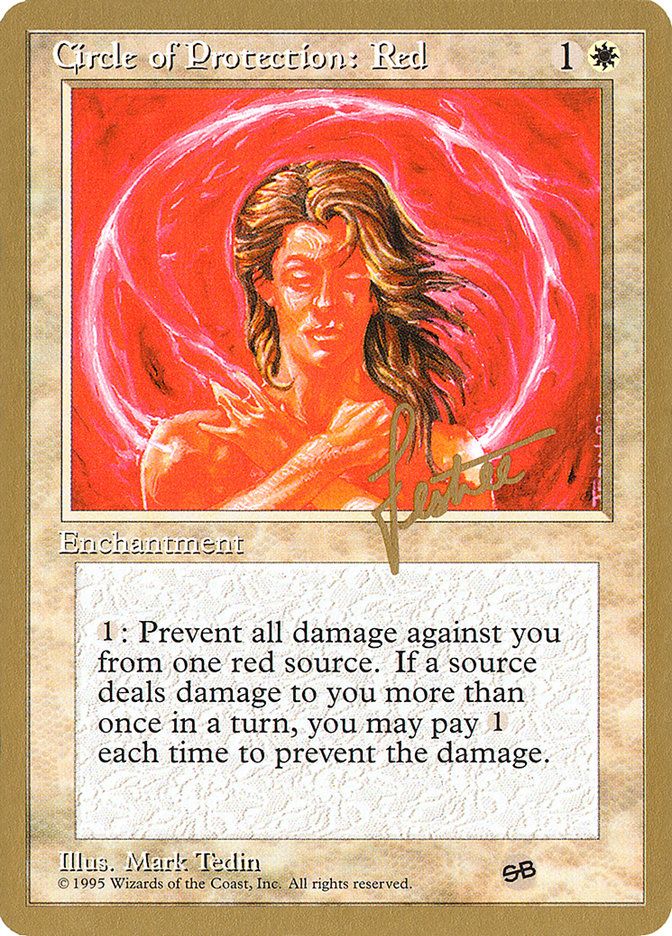 Circle of Protection: Red (Bertrand Lestree) (SB) (4ED) [Pro Tour Collector Set] | Sanctuary Gaming