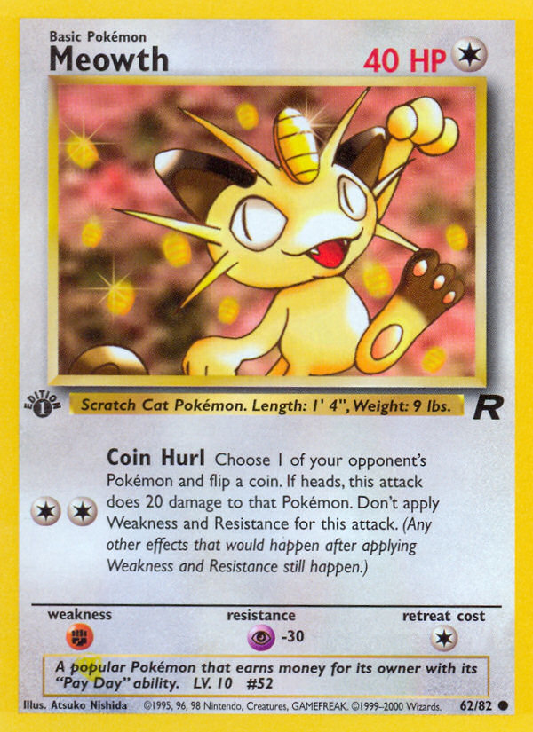 Meowth (62/82) [Team Rocket 1st Edition] | Sanctuary Gaming