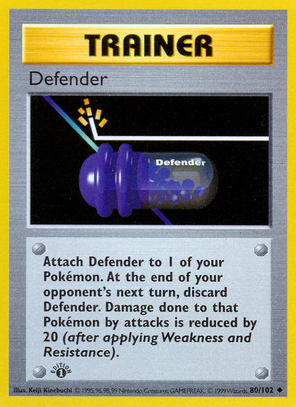 Defender (80/102) (Shadowless) [Base Set 1st Edition] | Sanctuary Gaming