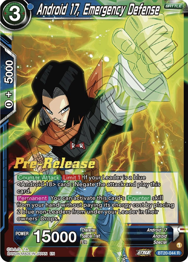Android 17, Emergency Defense (BT20-044) [Power Absorbed Prerelease Promos] | Sanctuary Gaming