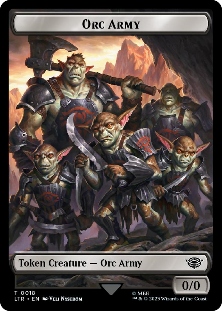 Orc Army (0018) // Food (0022) Double-Sided Token (Surge Foil) [The Lord of the Rings: Tales of Middle-Earth Tokens] | Sanctuary Gaming