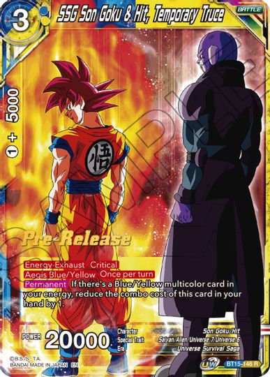 SSG Son Goku & Hit, Temporary Truce (BT15-146) [Saiyan Showdown Prerelease Promos] | Sanctuary Gaming