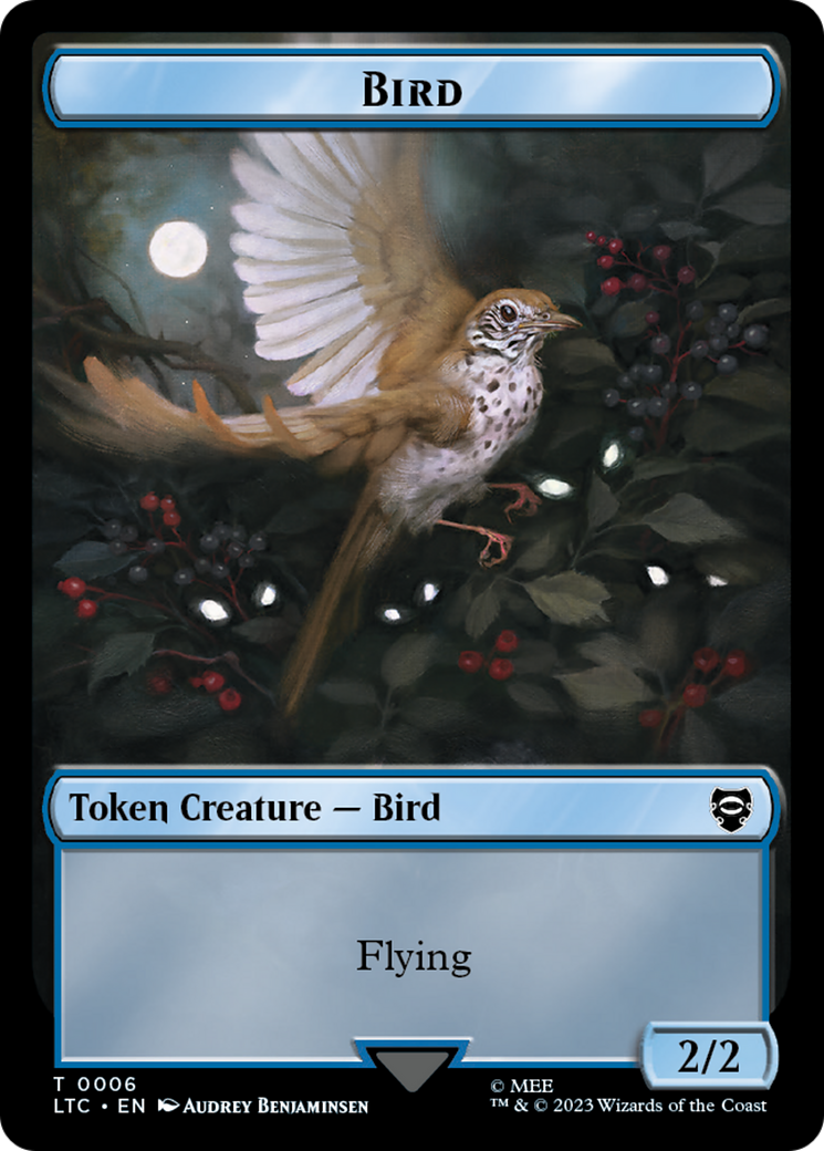 Elf Warrior // Bird Double Sided Token [The Lord of the Rings: Tales of Middle-Earth Commander Tokens] | Sanctuary Gaming