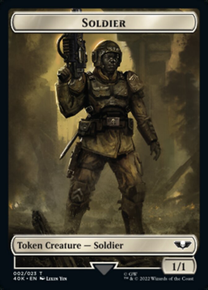 Soldier (002) // Space Marine Devastator Double-sided Token (Surge Foil) [Universes Beyond: Warhammer 40,000 Tokens] | Sanctuary Gaming