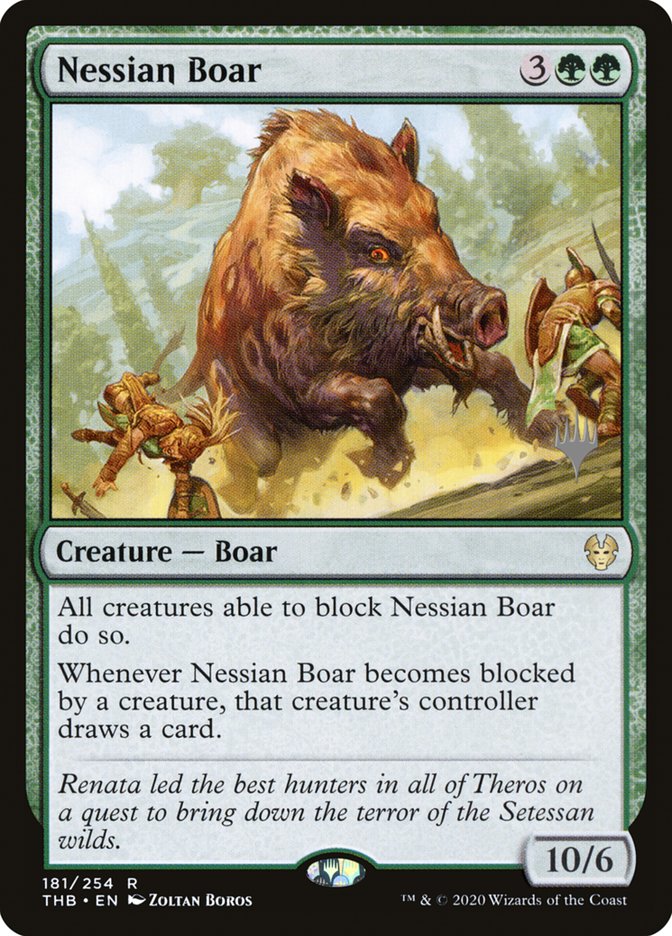 Nessian Boar (Promo Pack) [Theros Beyond Death Promos] | Sanctuary Gaming