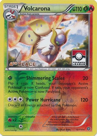 Volcarona (15/114) (League Promo 4th Place) [XY: Steam Siege] | Sanctuary Gaming