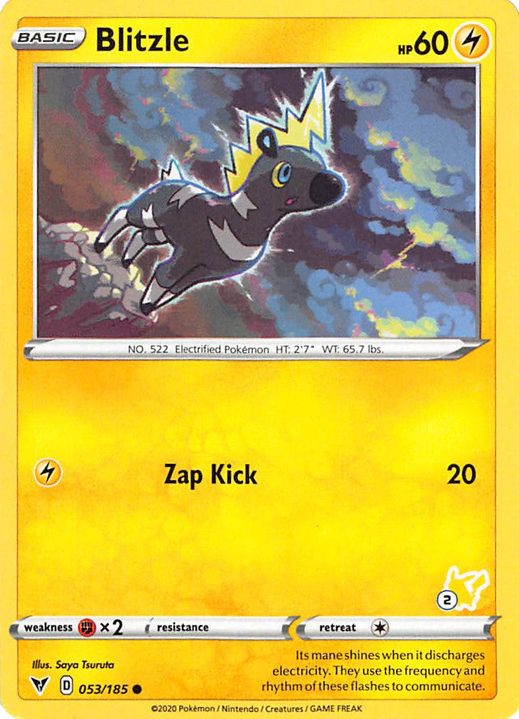 Blitzle (053/185) (Pikachu Stamp #2) [Battle Academy 2022] | Sanctuary Gaming