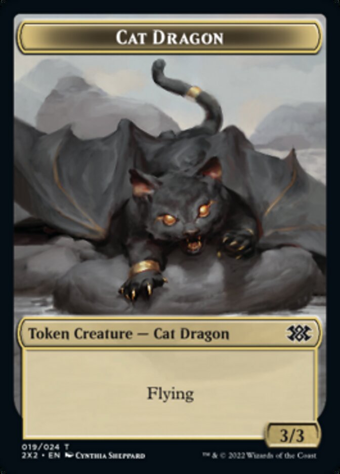 Cat Dragon // Vampire Double-sided Token [Double Masters 2022 Tokens] | Sanctuary Gaming